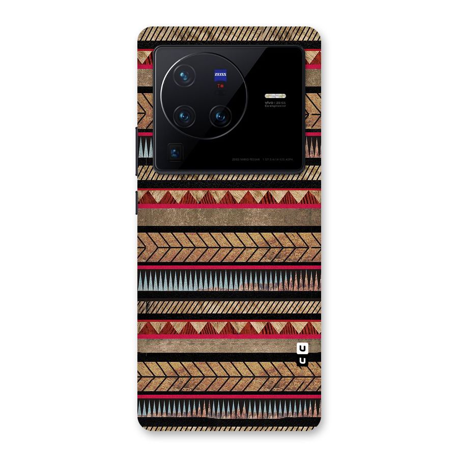 Red Indie Pattern Back Case for Vivo X80 Pro