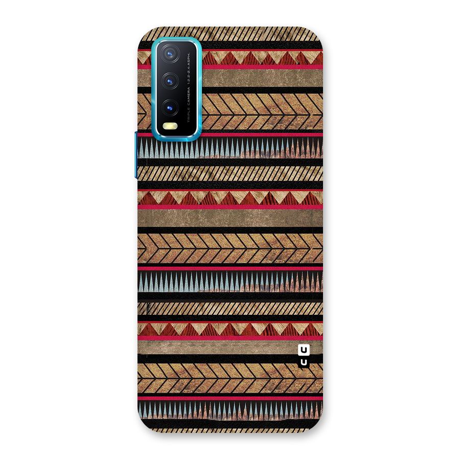 Red Indie Pattern Back Case for Vivo Y20A