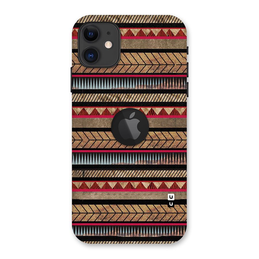 Red Indie Pattern Back Case for iPhone 11 Logo Cut