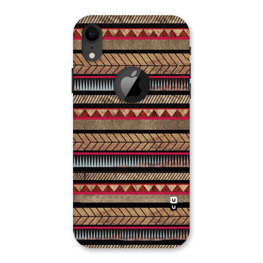 Red Indie Pattern Back Case for iPhone XR Logo Cut