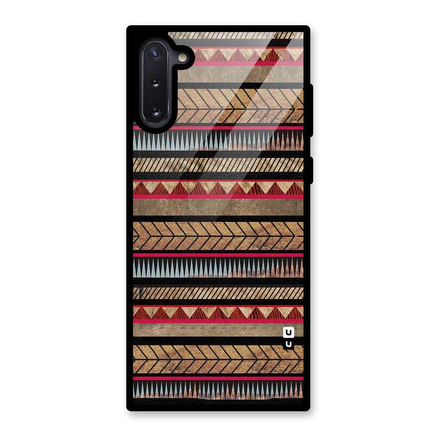Red Indie Pattern Glass Back Case for Galaxy Note 10