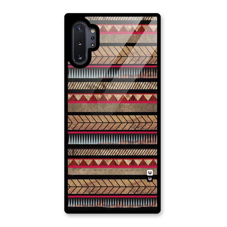 Red Indie Pattern Glass Back Case for Galaxy Note 10 Plus