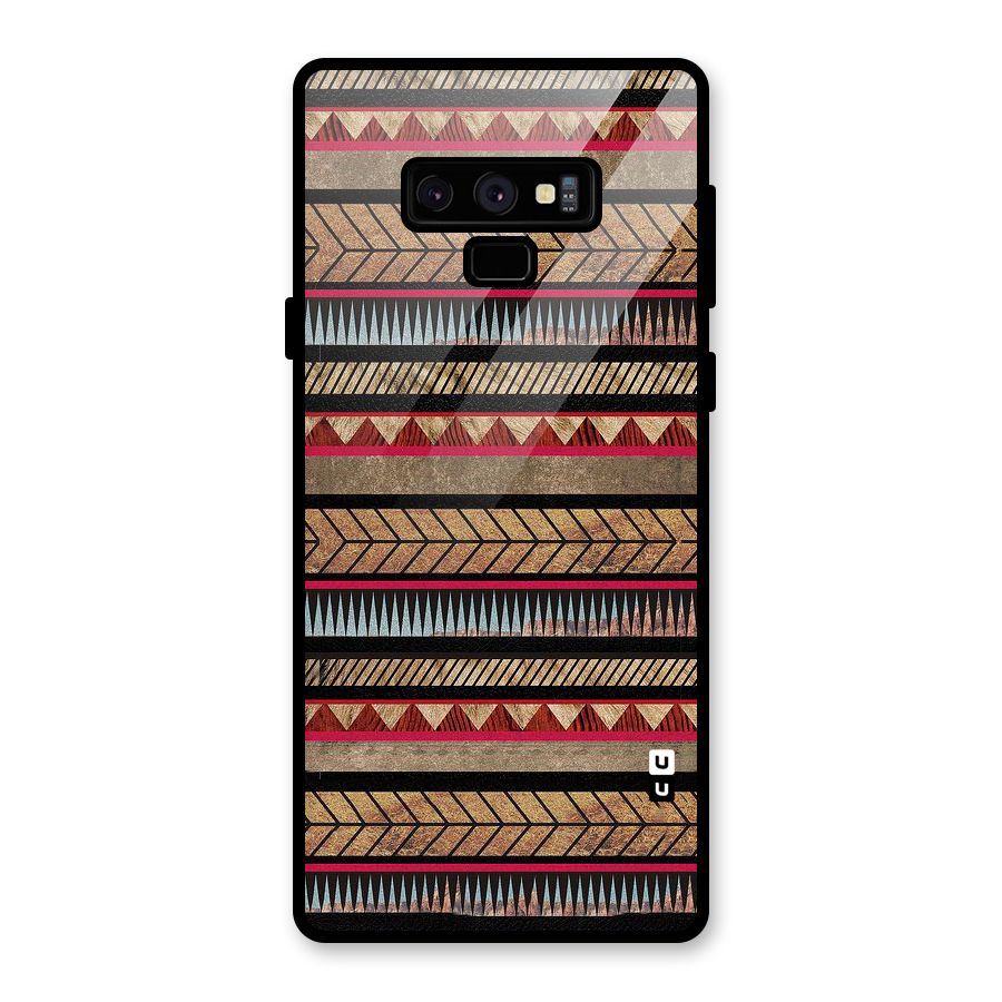 Red Indie Pattern Glass Back Case for Galaxy Note 9