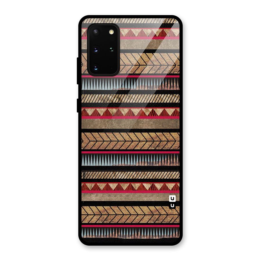 Red Indie Pattern Glass Back Case for Galaxy S20 Plus