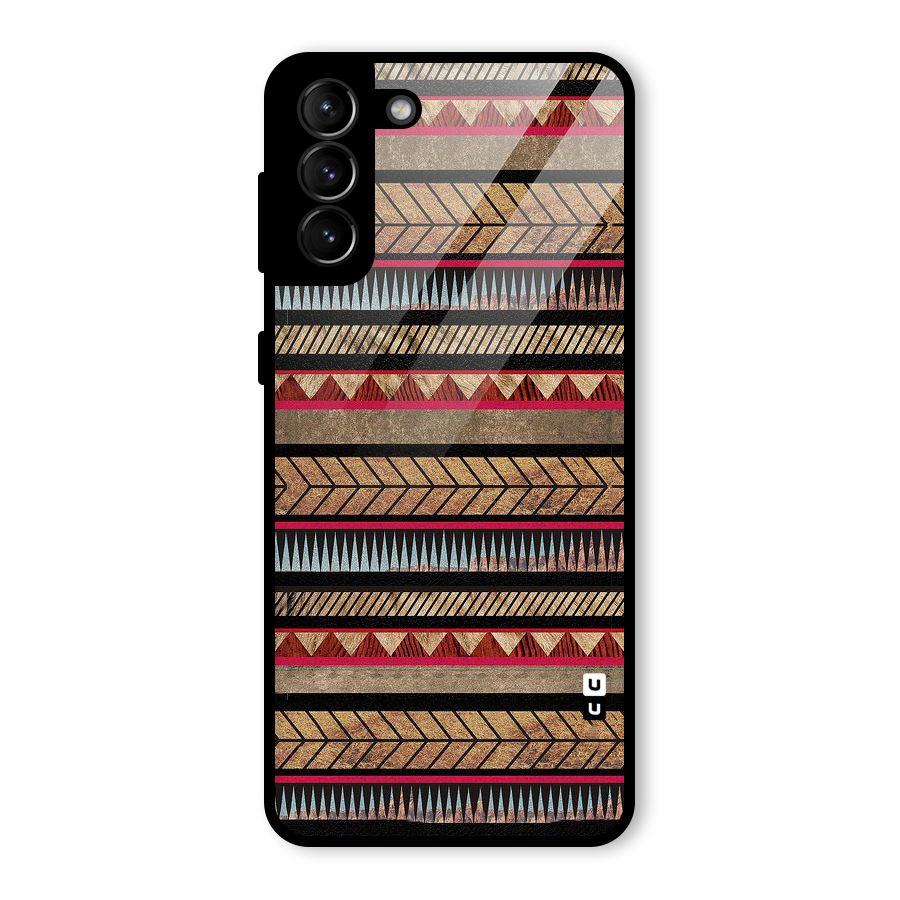 Red Indie Pattern Glass Back Case for Galaxy S21 Plus