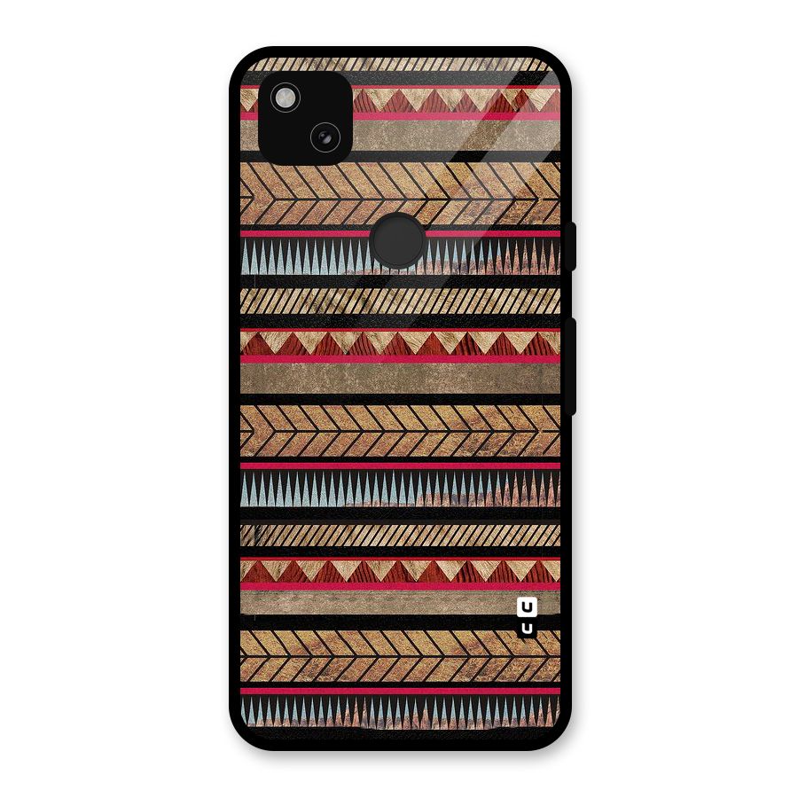 Red Indie Pattern Glass Back Case for Google Pixel 4a