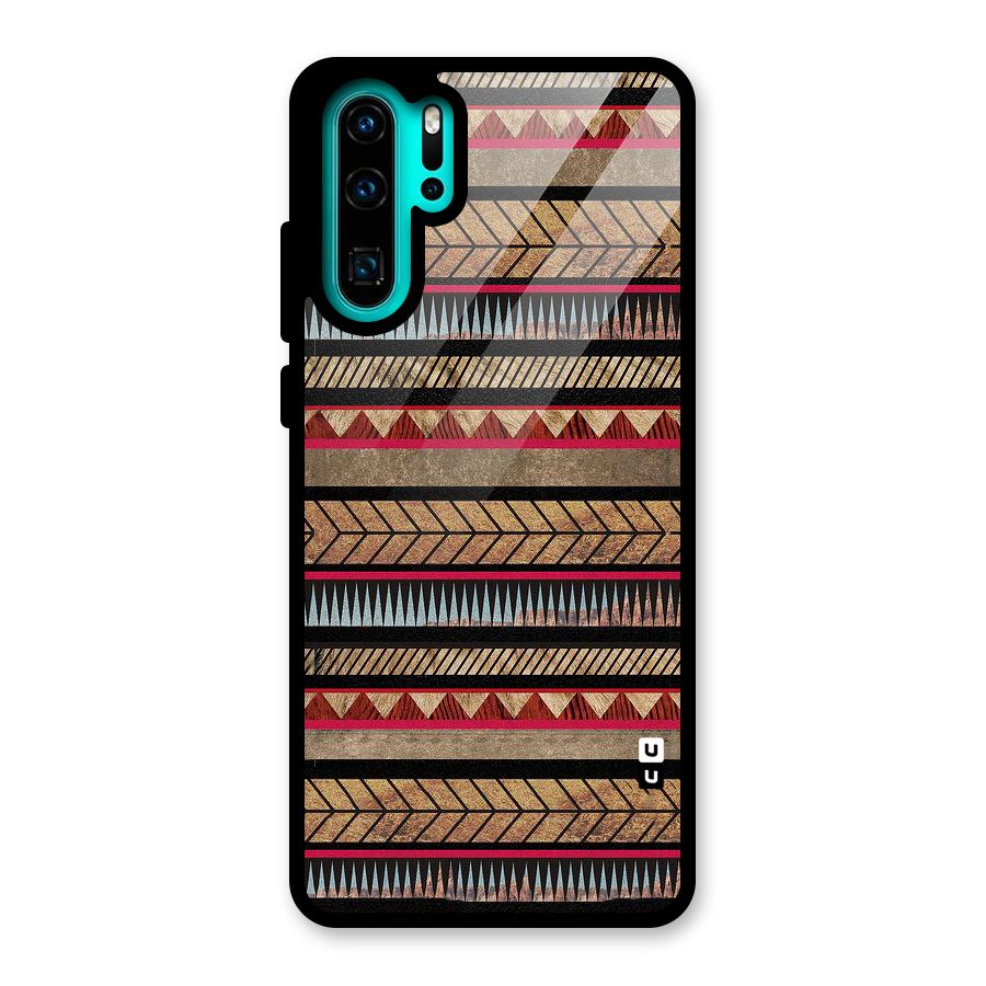 Red Indie Pattern Glass Back Case for Huawei P30 Pro