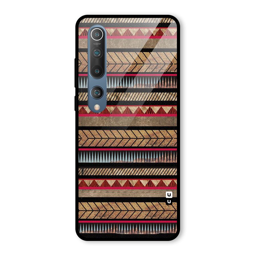 Red Indie Pattern Glass Back Case for Mi 10