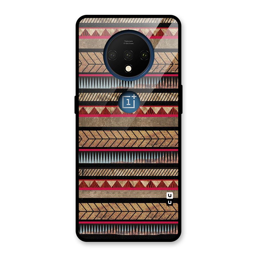 Red Indie Pattern Glass Back Case for OnePlus 7T