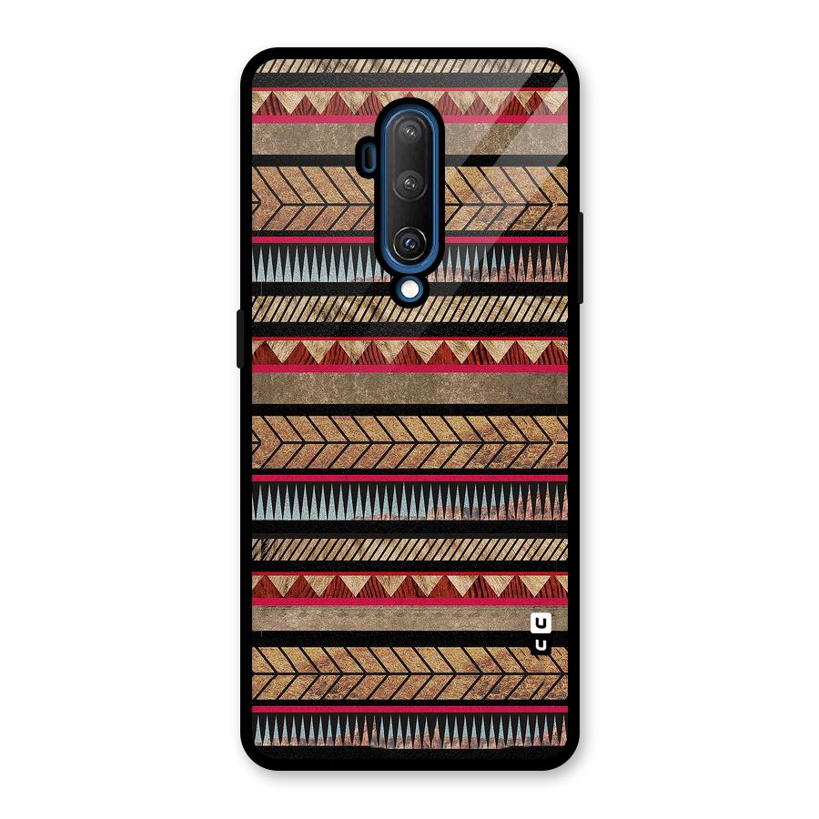 Red Indie Pattern Glass Back Case for OnePlus 7T Pro