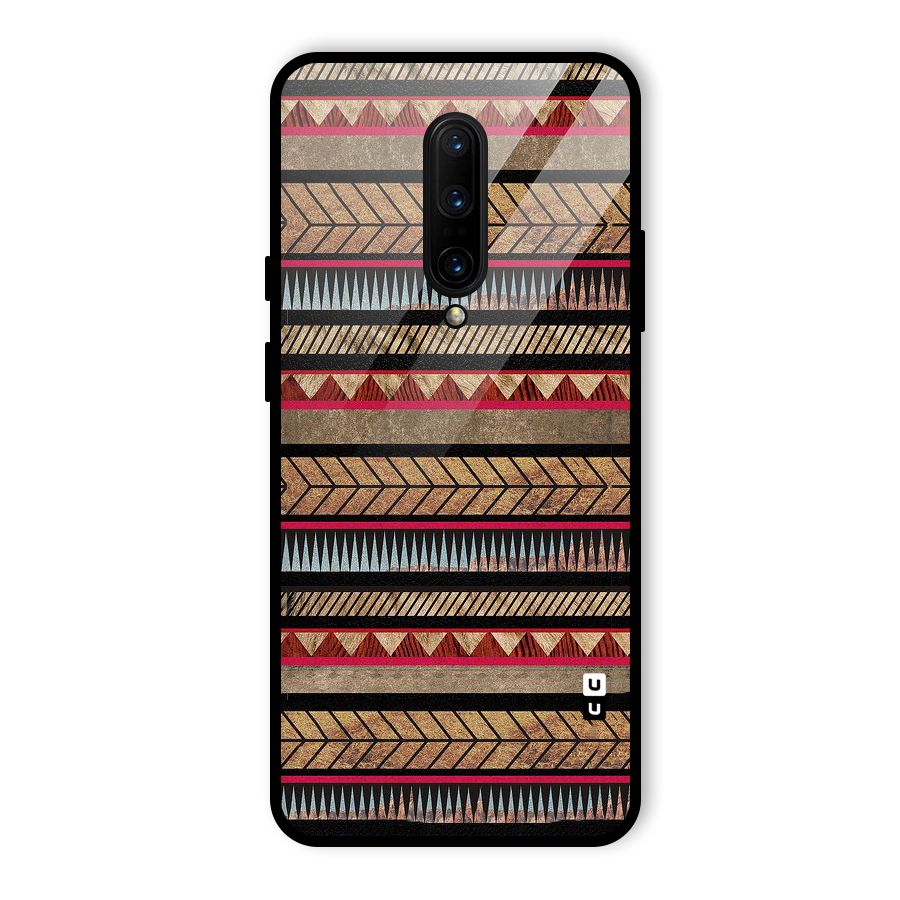 Red Indie Pattern Glass Back Case for OnePlus 7 Pro