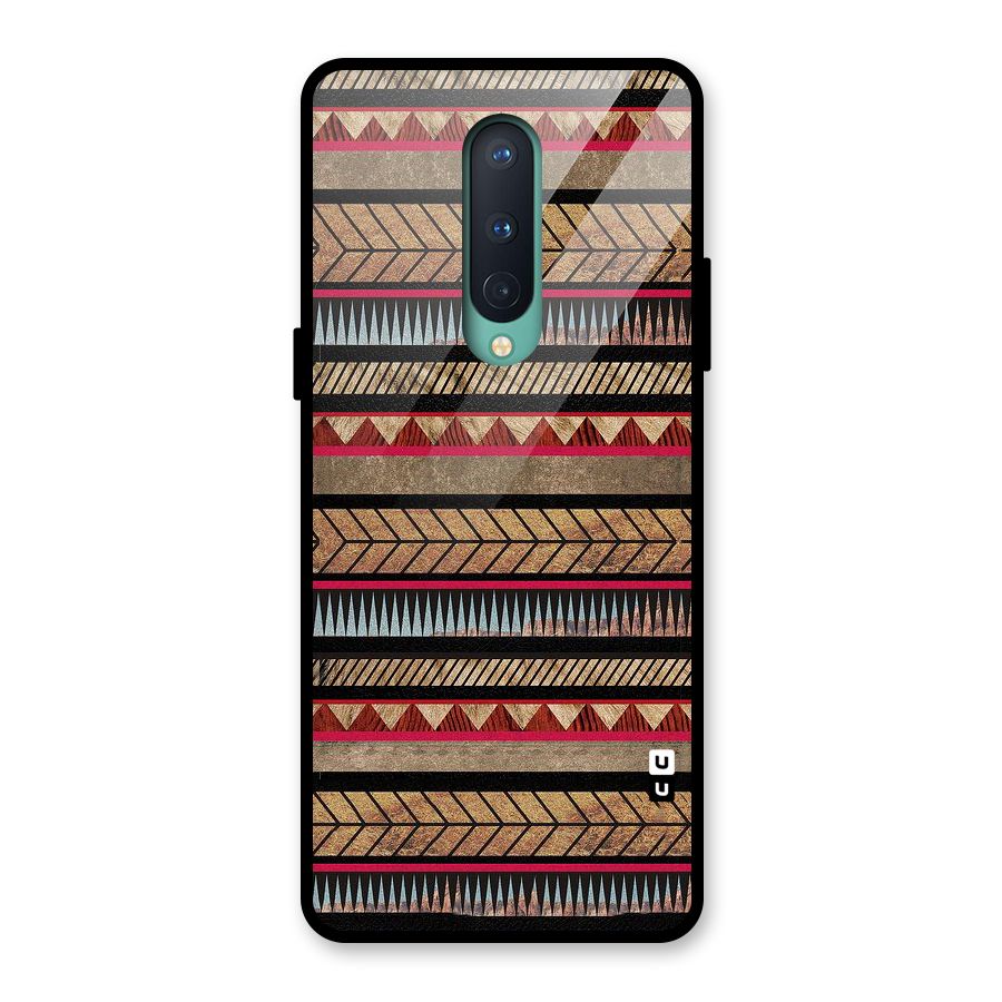 Red Indie Pattern Glass Back Case for OnePlus 8