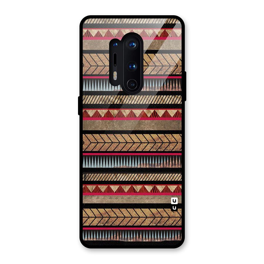 Red Indie Pattern Glass Back Case for OnePlus 8 Pro