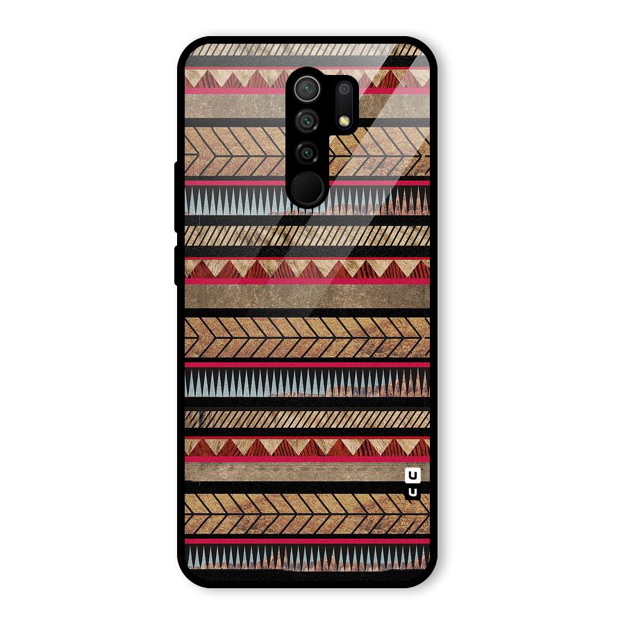Red Indie Pattern Glass Back Case for Poco M2