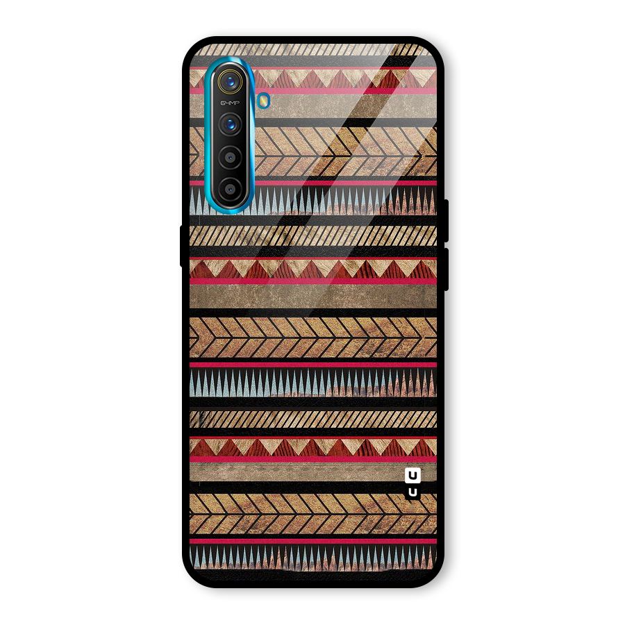Red Indie Pattern Glass Back Case for Realme X2