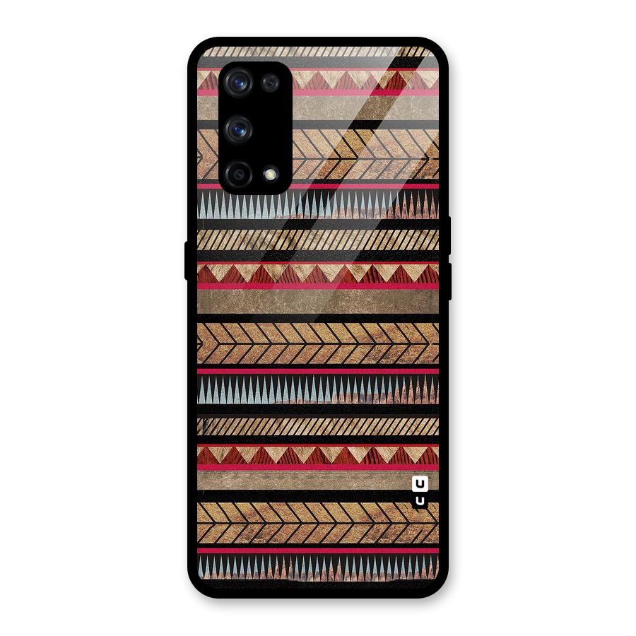 Red Indie Pattern Glass Back Case for Realme X7 Pro