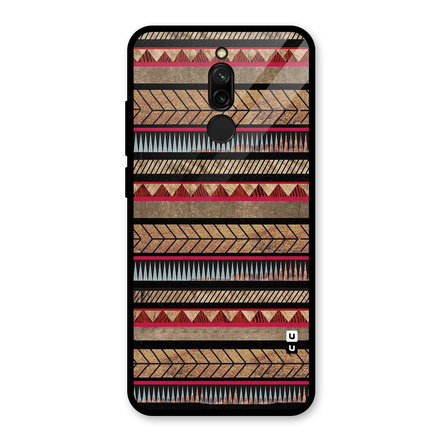 Red Indie Pattern Glass Back Case for Redmi 8
