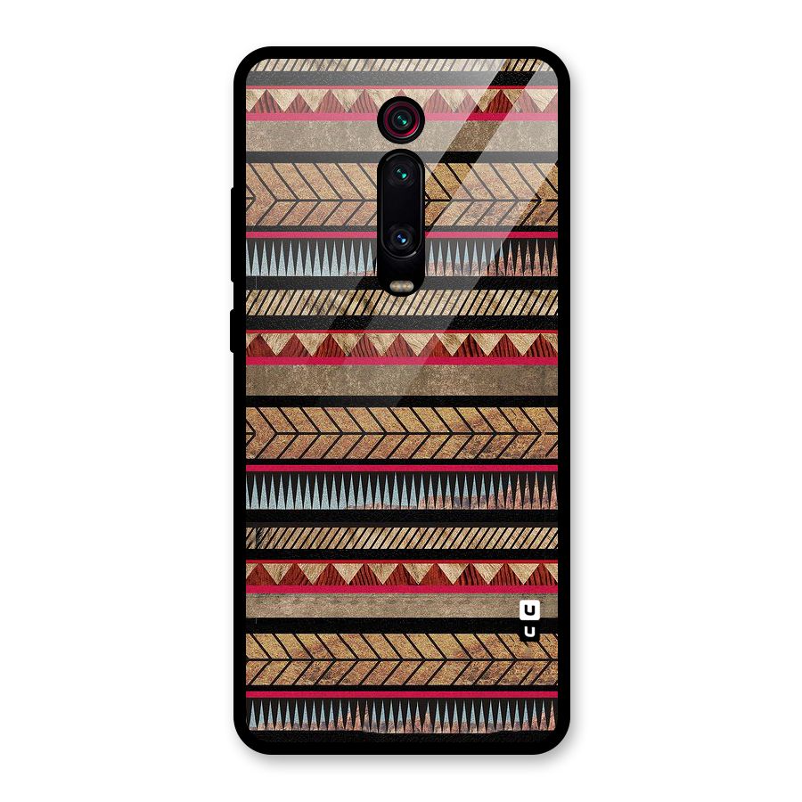Red Indie Pattern Glass Back Case for Redmi K20