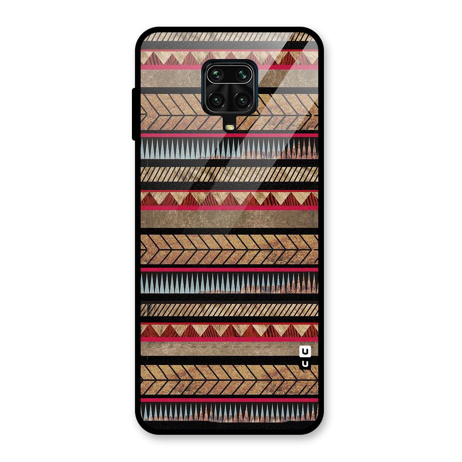 Red Indie Pattern Glass Back Case for Redmi Note 10 Lite
