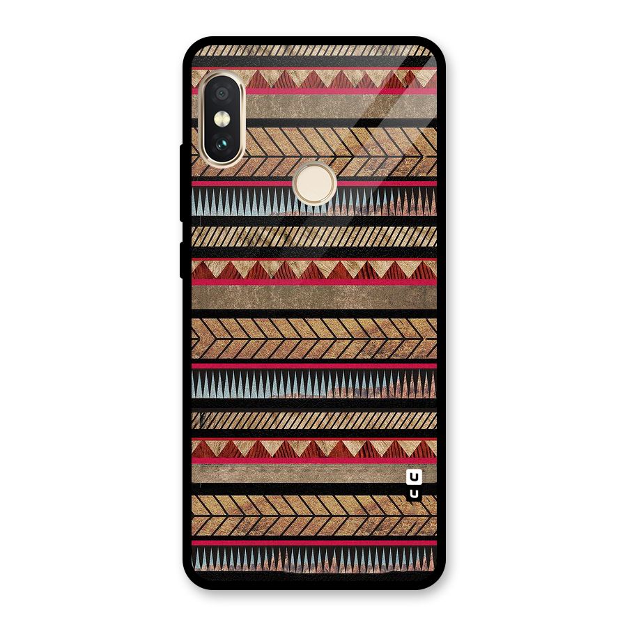 Red Indie Pattern Glass Back Case for Redmi Note 5 Pro