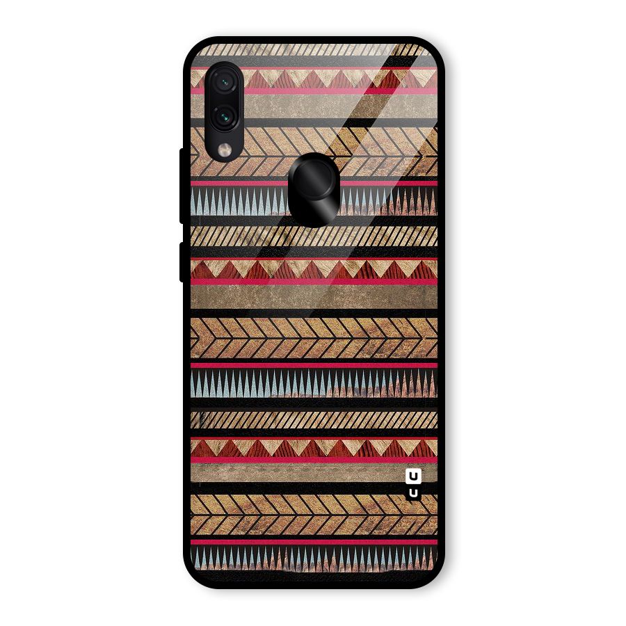 Red Indie Pattern Glass Back Case for Redmi Note 7S