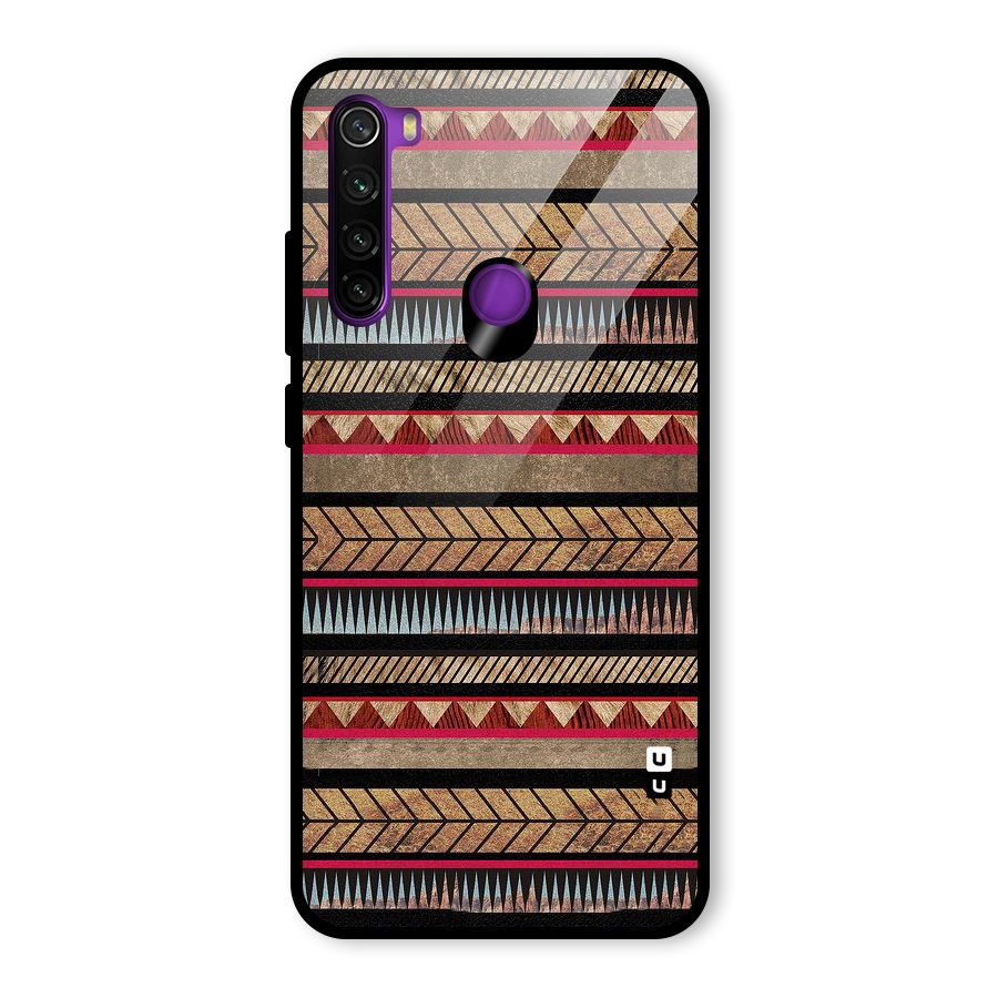 Red Indie Pattern Glass Back Case for Redmi Note 8