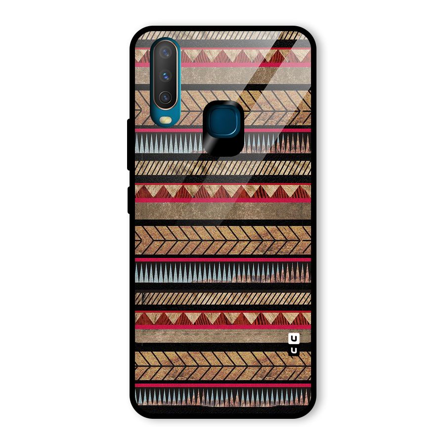 Red Indie Pattern Glass Back Case for Vivo U10