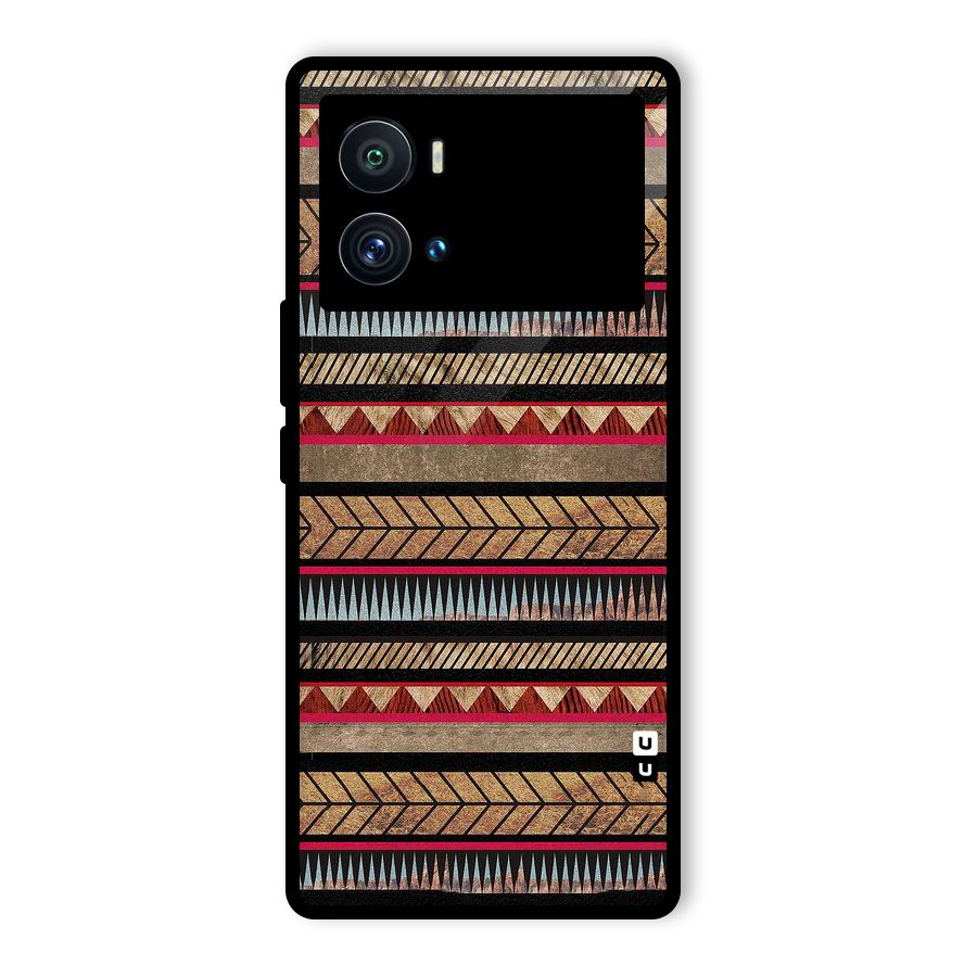 Red Indie Pattern Glass Back Case for Vivo iQOO 9 Pro