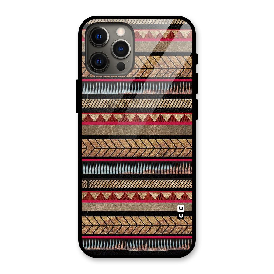 Red Indie Pattern Glass Back Case for iPhone 12 Pro Max