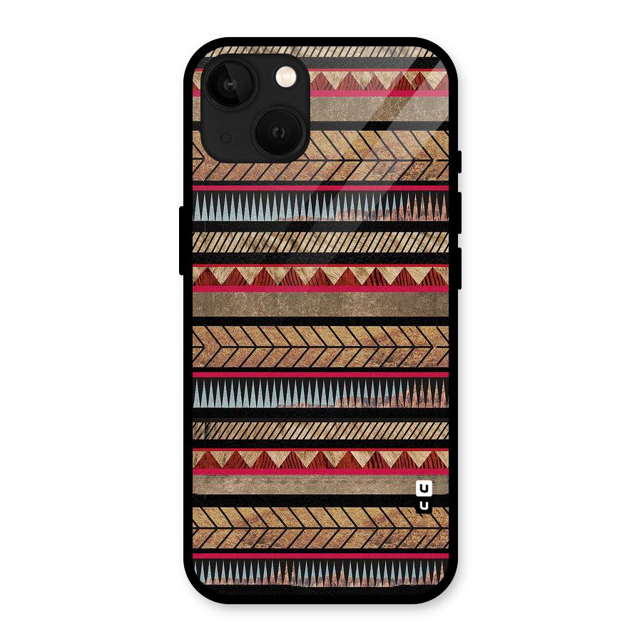 Red Indie Pattern Glass Back Case for iPhone 13