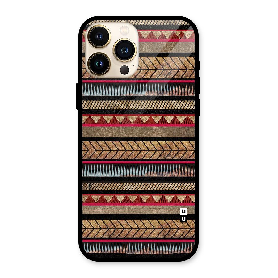 Red Indie Pattern Glass Back Case for iPhone 13 Pro Max