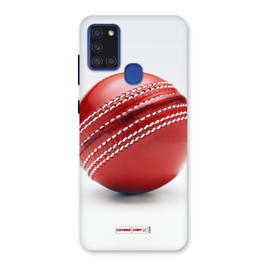 Red International Cricket Ball Back Case for Galaxy A21s