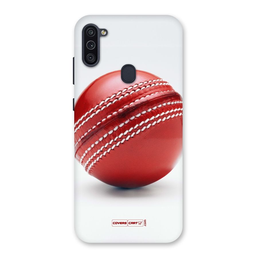 Red International Cricket Ball Back Case for Galaxy M11