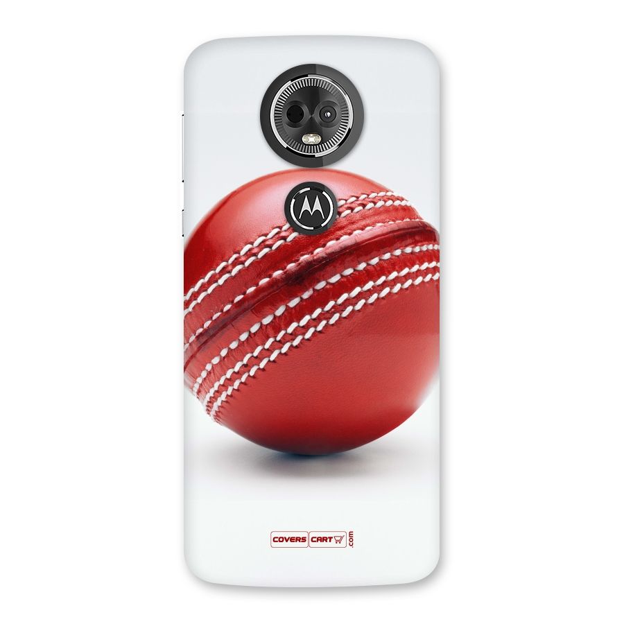 Red International Cricket Ball Back Case for Moto E5 Plus