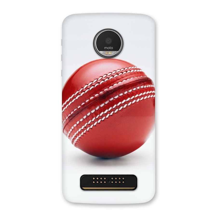 Red International Cricket Ball Back Case for Moto Z Play