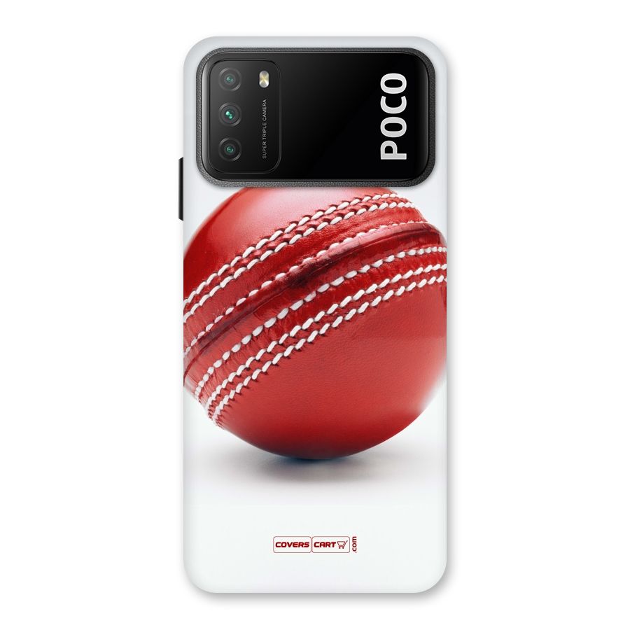 Red International Cricket Ball Back Case for Poco M3