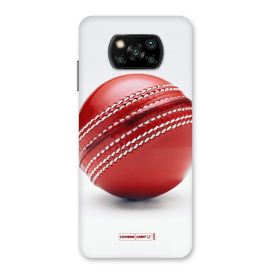 Red International Cricket Ball Back Case for Poco X3