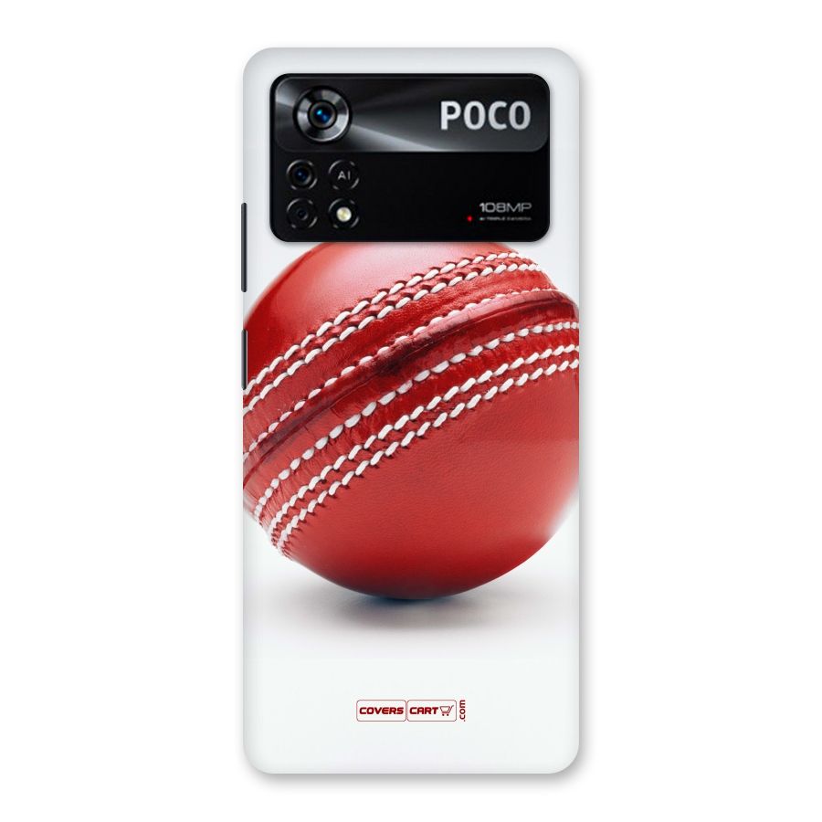 Red International Cricket Ball Back Case for Poco X4 Pro 5G