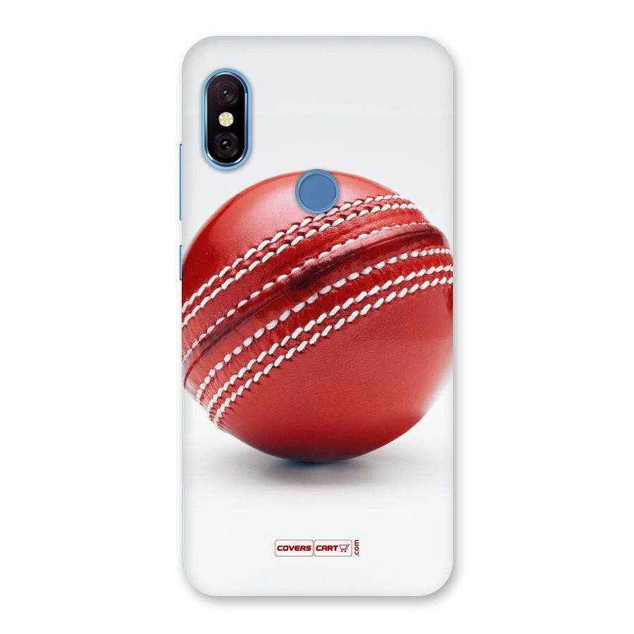 Red International Cricket Ball Back Case for Redmi Note 6 Pro