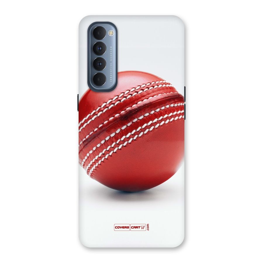 Red International Cricket Ball Back Case for Reno4 Pro