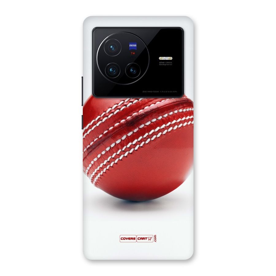 Red International Cricket Ball Back Case for Vivo X80