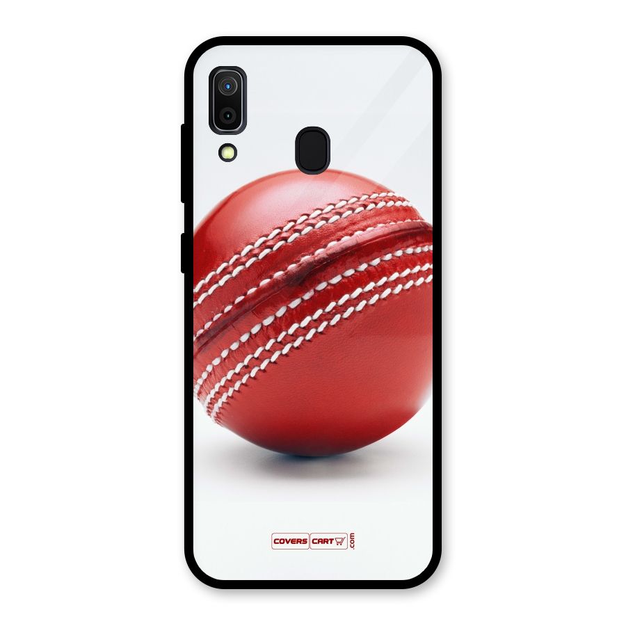 Red International Cricket Ball Glass Back Case for Galaxy A30