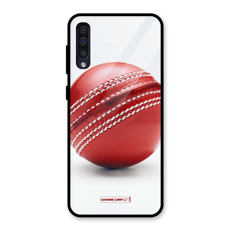 Red International Cricket Ball Glass Back Case for Galaxy A30s