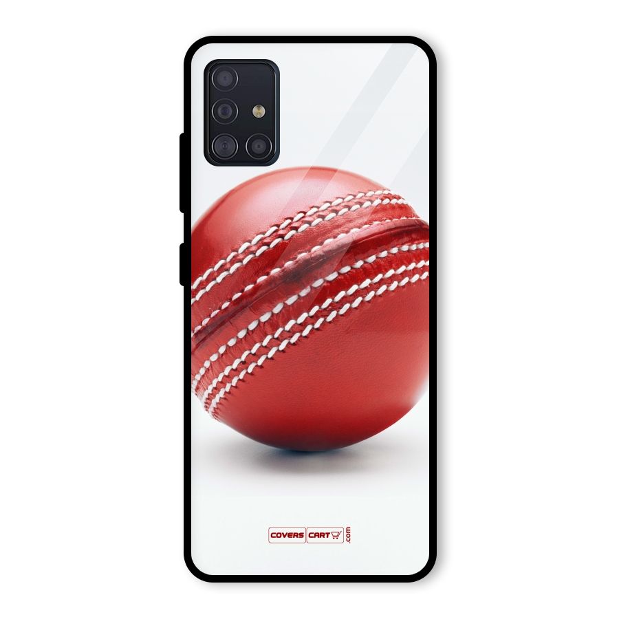 Red International Cricket Ball Glass Back Case for Galaxy A51
