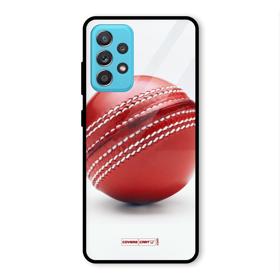 Red International Cricket Ball Glass Back Case for Galaxy A52