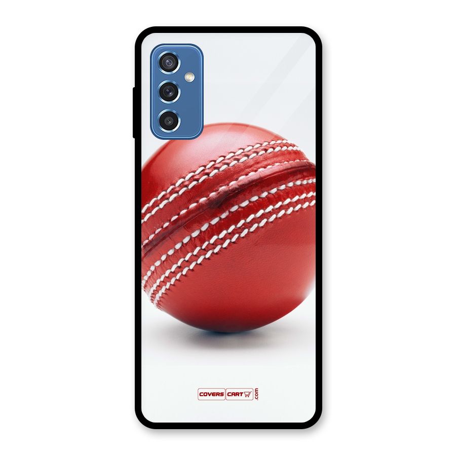 Red International Cricket Ball Glass Back Case for Galaxy M52 5G