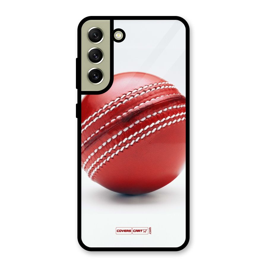 Red International Cricket Ball Glass Back Case for Galaxy S21 FE 5G