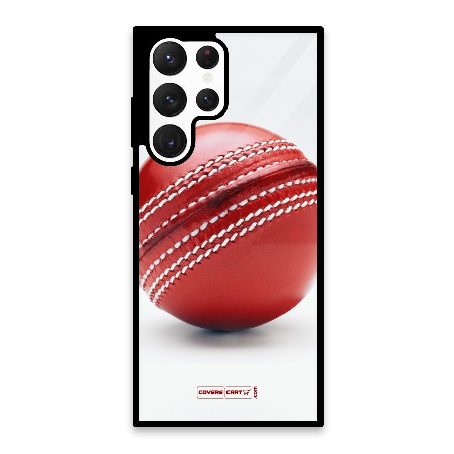 Red International Cricket Ball Glass Back Case for Galaxy S22 Ultra 5G