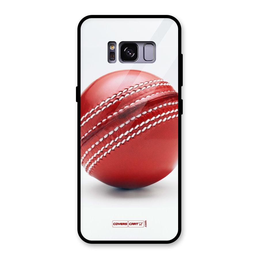 Red International Cricket Ball Glass Back Case for Galaxy S8