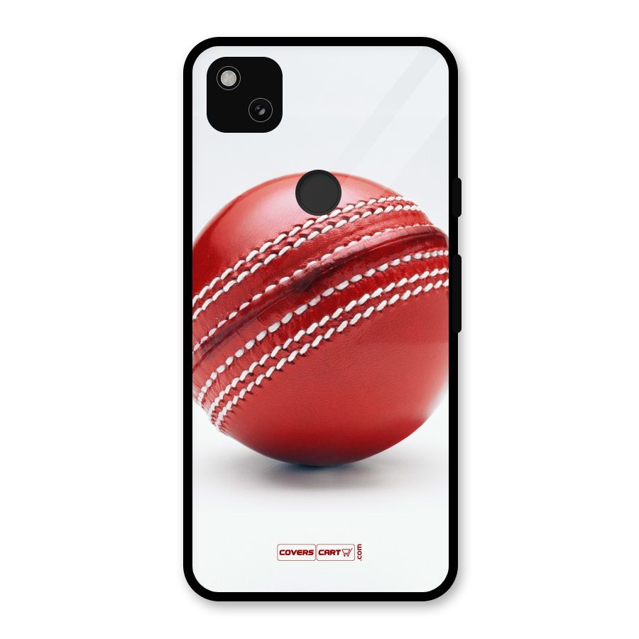 Red International Cricket Ball Glass Back Case for Google Pixel 4a